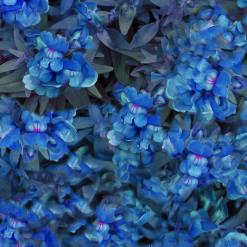 Fantasy Flowers Blue